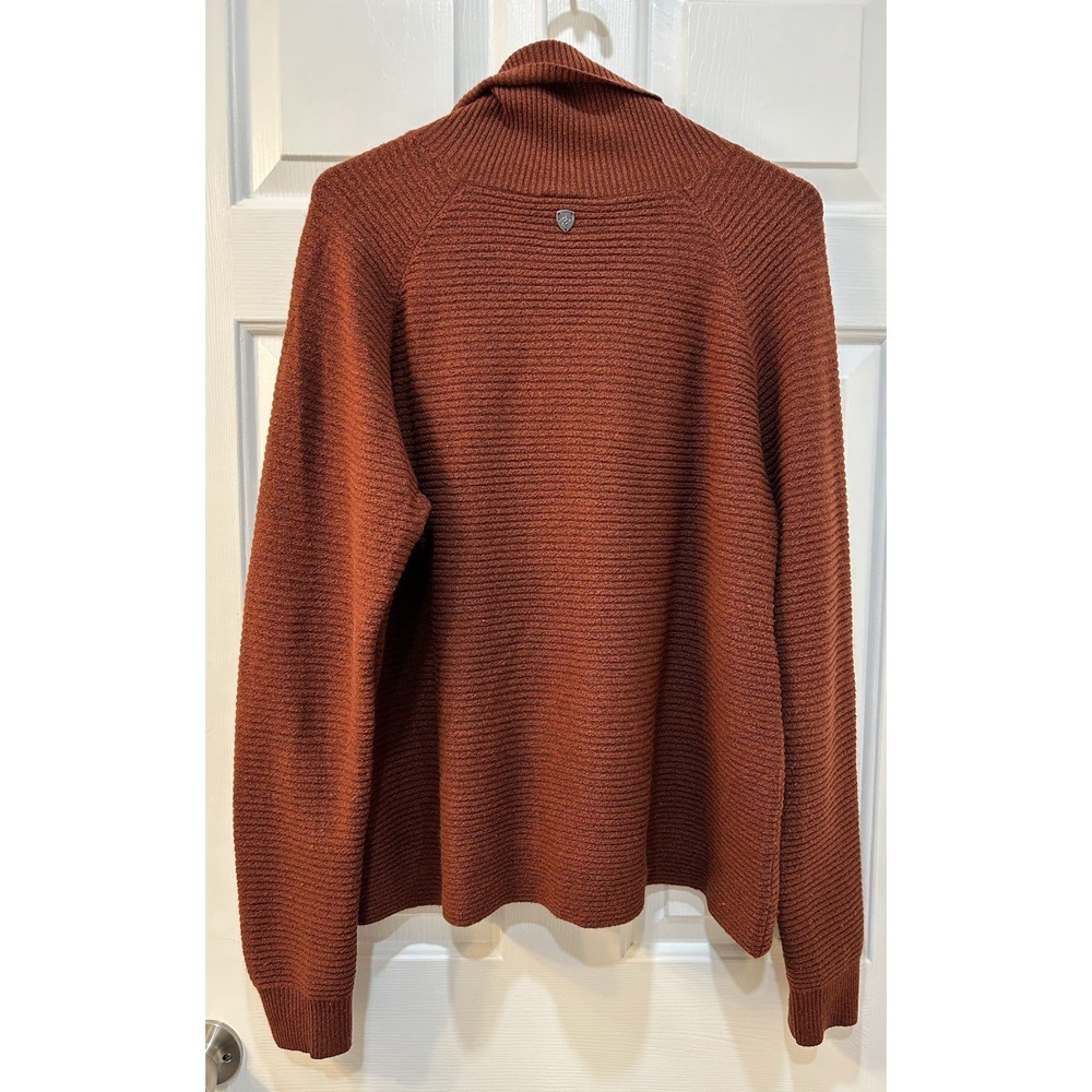 Kuhl Solace Snuggle Up Merino Blend Sweater Sz L Cowl Neck Burnt Orange Casual - Picture 2 of 10